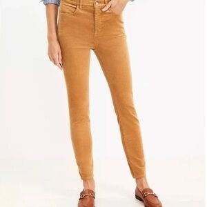 NWT LOFT High Rise Corduroy Mustard Yellow Pants Size 27 Petite